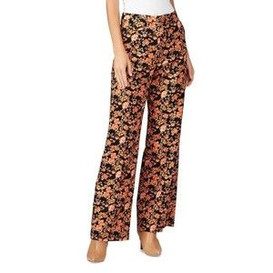 BAUM UND PFERDGARTEN Natia Floral Wide Leg Pants Womens Size 34 Black Orange